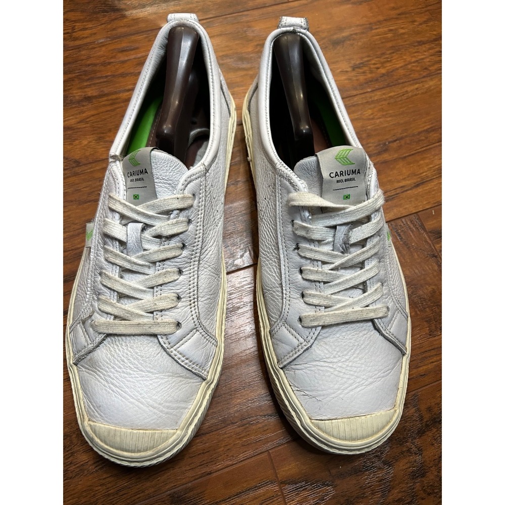 Cariuma White Leather Lace Up Skate Sneakers Shoes Mens 10